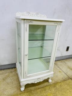 ガラスキャビネット ディスプレイ 収納ケース 木製 猫足 アンティーク