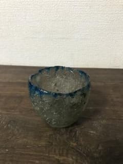 ローマングラス 小型ガラス瓶 透明感 オレンジ斑点