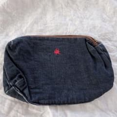 ノベルティヴンティージ希少45RPMstudioデニムLINEデニム巾着袋ポーチ