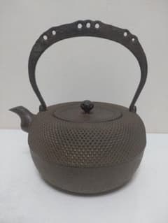 イ491 鉄瓶『銅蓋独楽形鉄瓶』湯沸薬缶茶道具煎茶