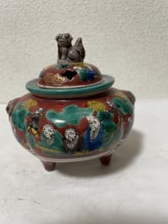 お値下げしました！】九谷焼香炉色絵鶏図泉山作