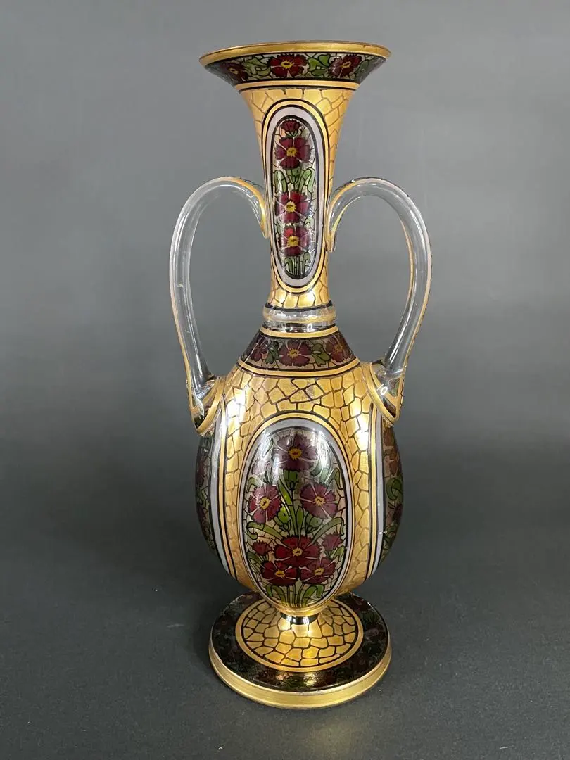 MOSER モーゼル ボヘミアン クリスタル 鹿 花瓶 手彫り フラワーベース