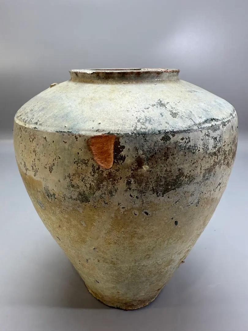 壺□緑釉 土器 須恵器 小壷 発掘品 古壺 時代物 古玩 漢代 中国漢緑釉