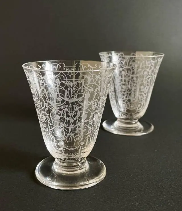 銘品1880年頃製 オールドバカラ ルネサンス様式鳳凰紋様飛鳥唐草紋蓋物