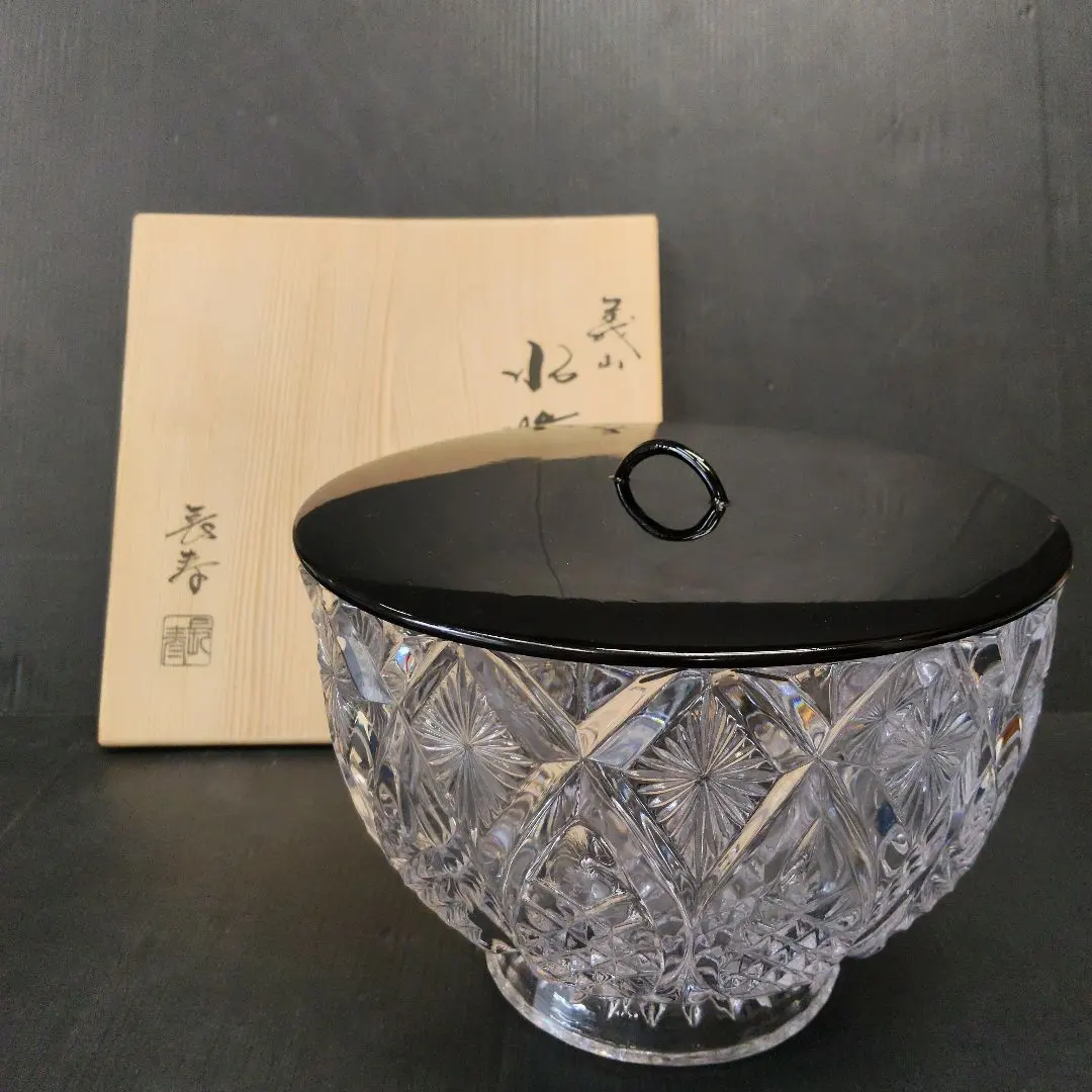 1230-1義山 水さし 茶道具 水指 ガラス 茶道具 水指 水差し ガラス