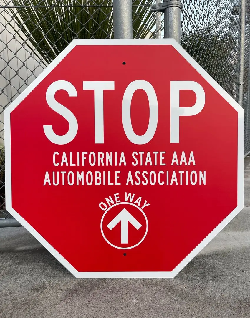 STOP CAUTION CHILDREN ONE WAY ロードサイン