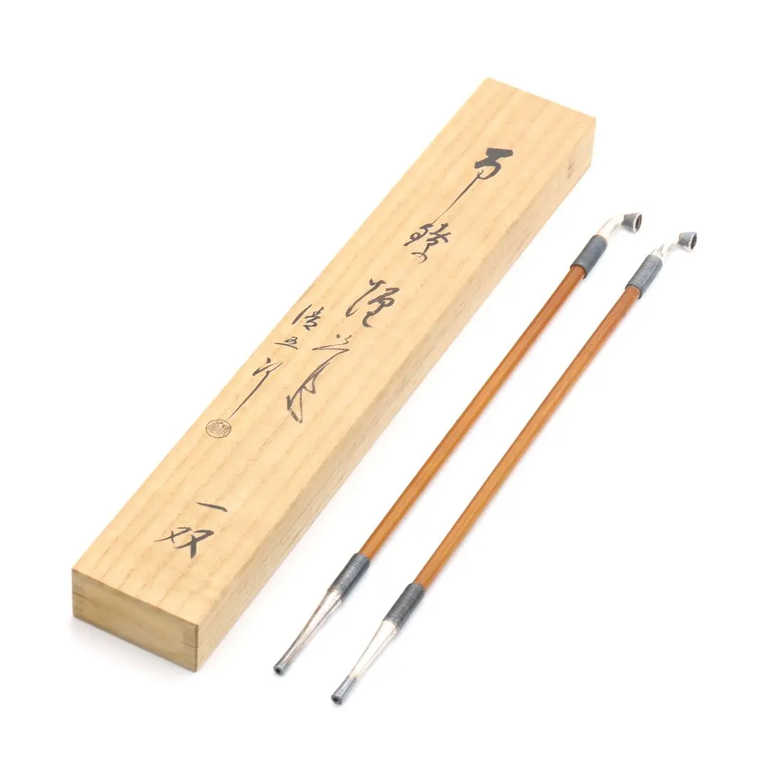 銀製糸目キセル一双 [B25780]