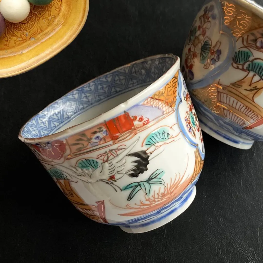 骨董古伊万里コンニャク印判紅葉文蕎麦猪口小木一良書籍所載現品