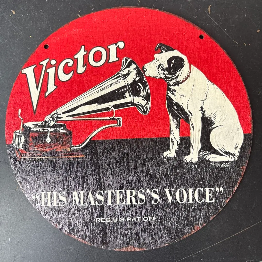 当時物希少レアVictor JVC プレートビクター両面ヴィンテージ