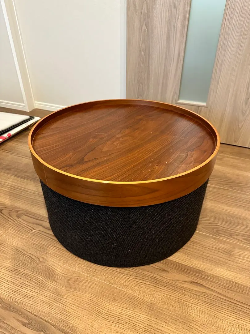 アクタス・ソフトライン】DRUMS（ドラムス）パフ 黒 木製 トレー 北欧