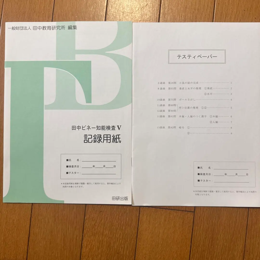 田中ビネー知能検査V ☆(全3冊)☆ 田中ビネー知能検査V 3