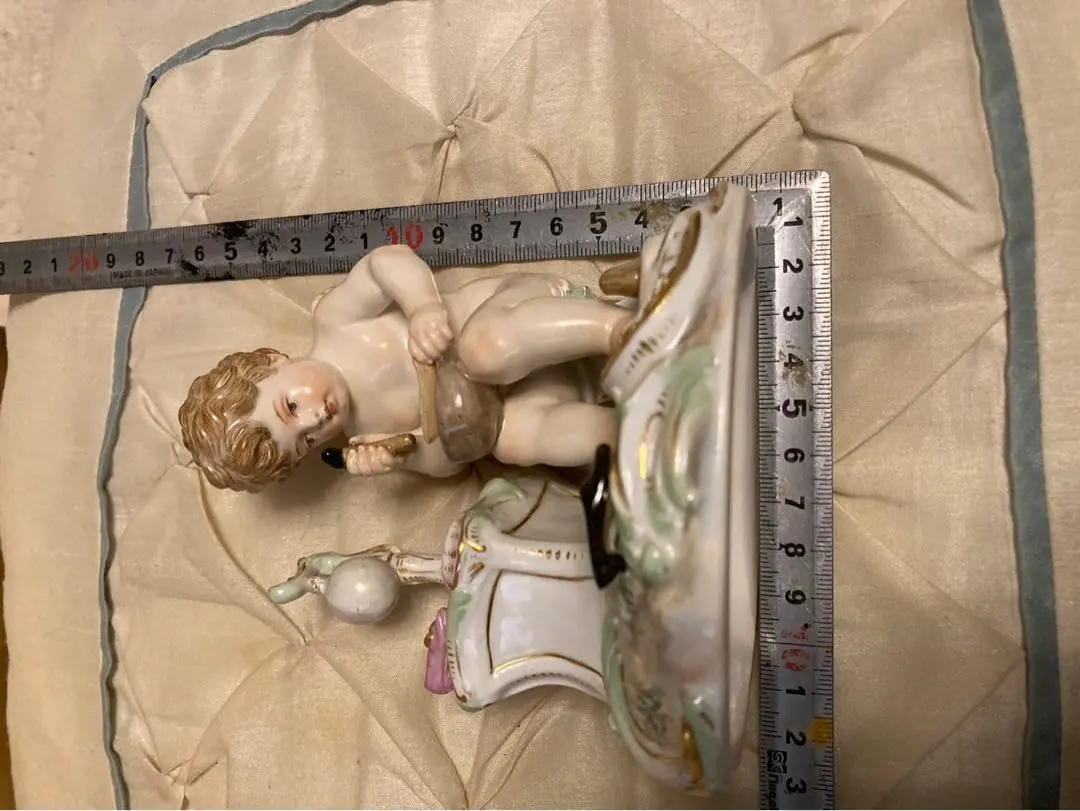 アンティークドイツフィギュリン 二体セット サクソフォンを吹く子供