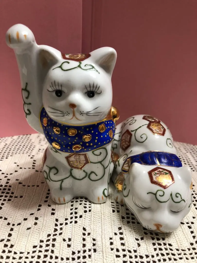 置物□猫 とても可愛らしい眠り猫 オブジェ 古民具 招き猫 江戸後期