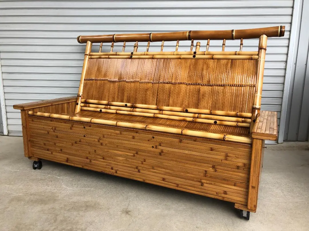 梅里竹芸 ソファ 竹製 健康椅子 長椅子 竹家具 キャスター付き 和風 1