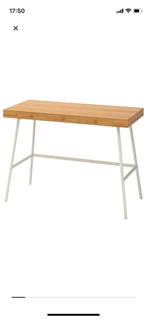 バンブー製 3引き出しテーブル IKEA イケア リルオーセン デスク IKEA