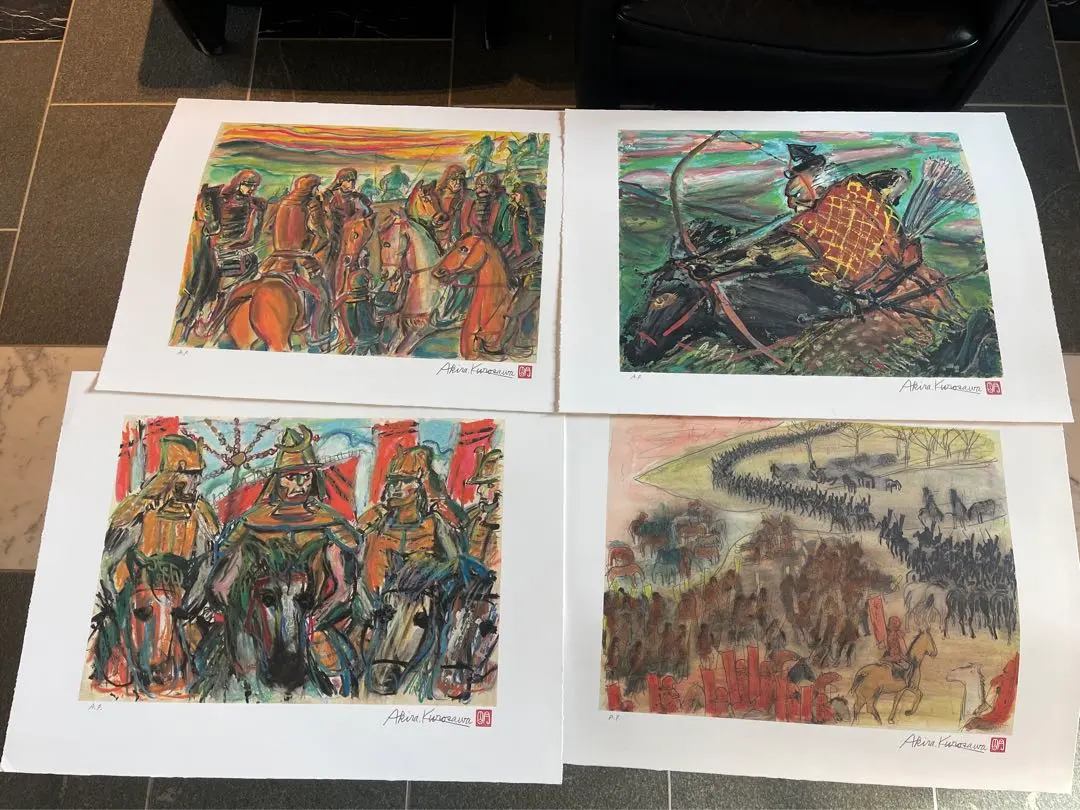 黒澤明 『乱』次郎の陣黒澤明直筆サイン入り真作リトグラフ 限定250部