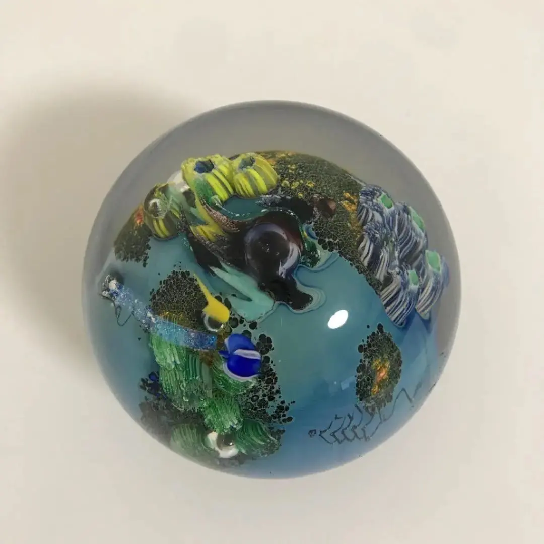 Josh Simpson アート 青と緑の惑星模様 ガラス玉 JS02 作家 - メルカリ