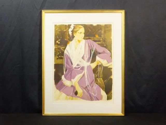 斉藤三郎「 姉妹 」リトグラフ54/15015号直筆サインBK026