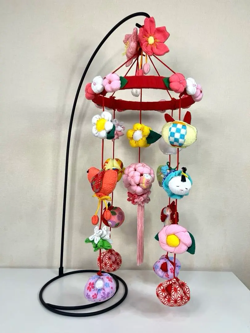 希少レア】 ちりめん細工 吊るし飾り 雛飾り 縮緬 手毬 七宝毬
