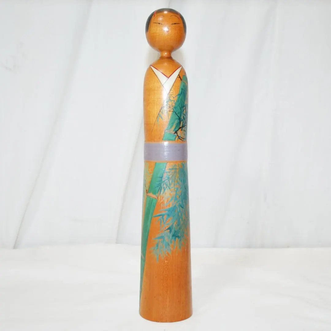 こけし 高野与八 竹 着物姿の女性 高さ24.5cm