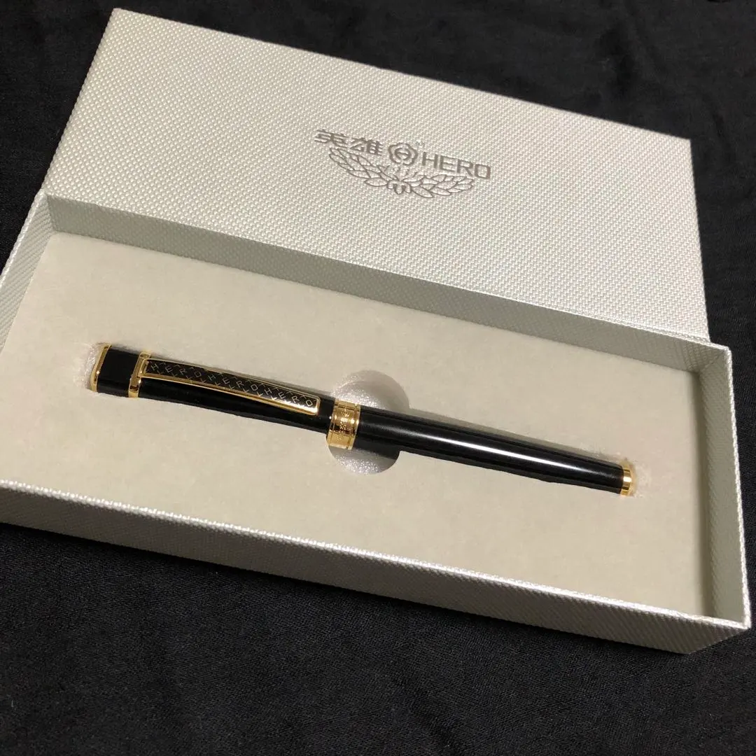 英雄（HERO） ローラーボール 兼用 万年筆 木製箱付12k