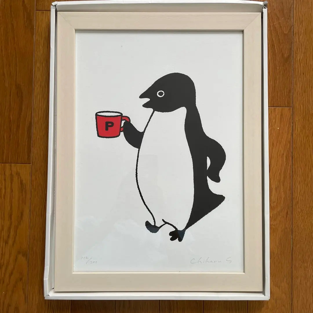 スイカペンギンジグレー版画ペンギンのおかいもの地下1階直筆サイン入り