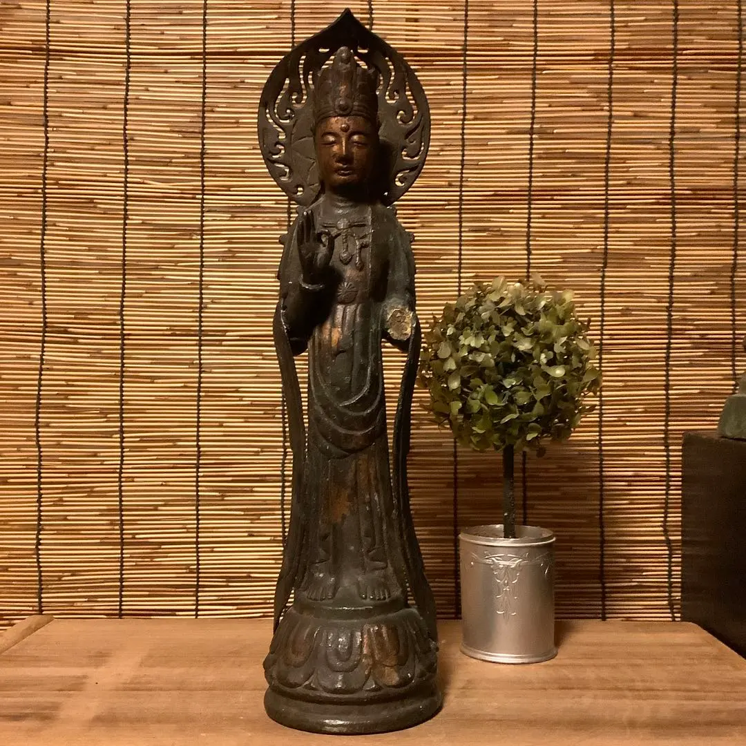朝鮮・三国時代「百済・観世音菩像」高句麗・新羅・百済・天平・銅鉄