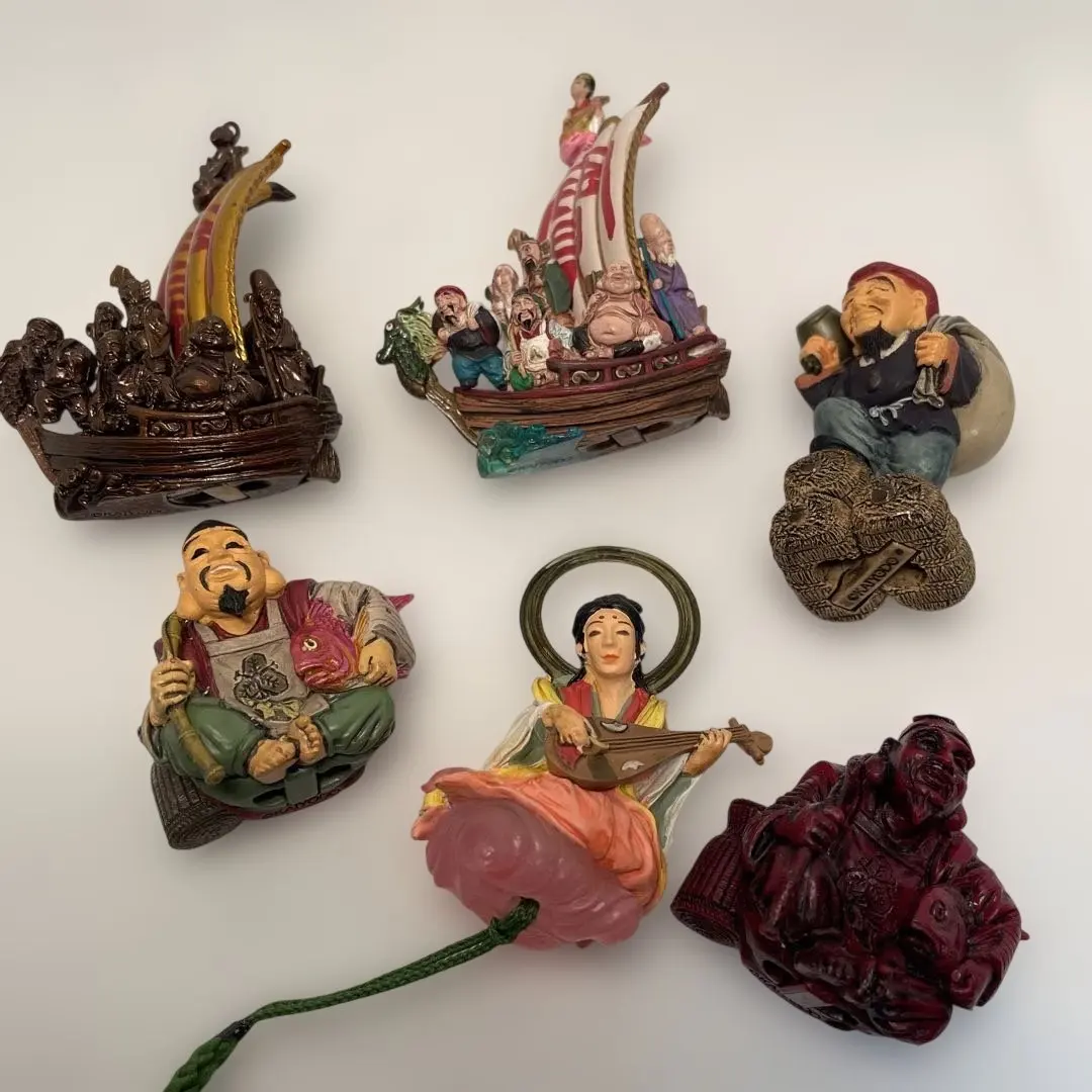 七福神宝船牙彫根付 銘：玉宝斎（龍珍）