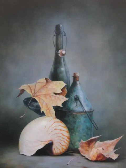 桜田晴義、【静物（星雲）】、希少な画集画、新品高級額・額装付、状態良好