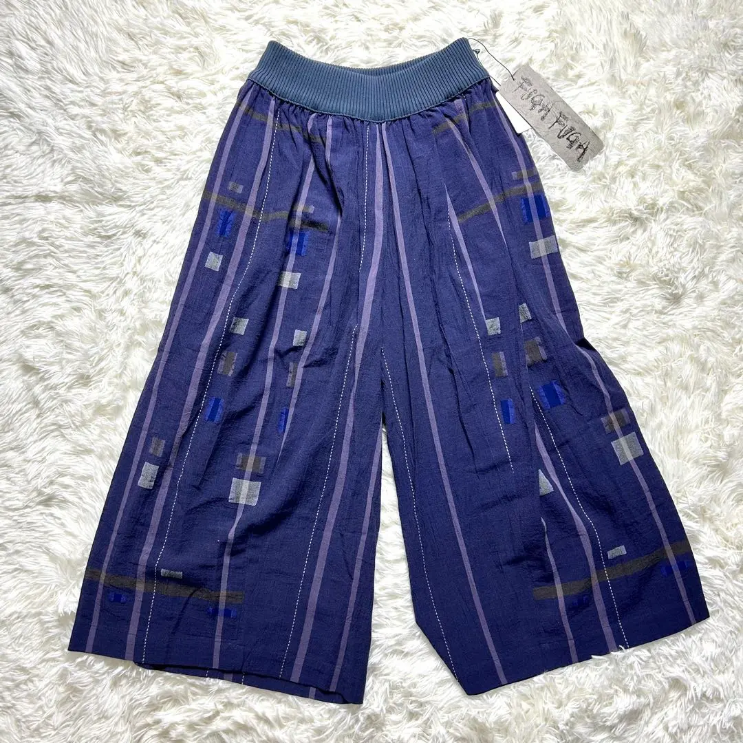 ✨️新品✨️ FUGAFUGA パッチワーク ガウチョパンツ ネイビー/グレー