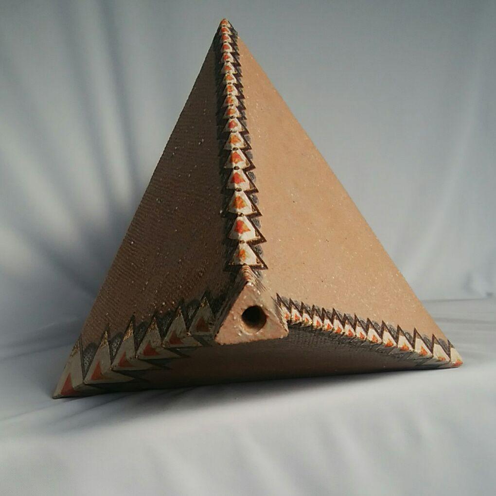 萩焼 中村絵里子 三角柱 扁壺 オブジェ 長期保管品 - メルカリ