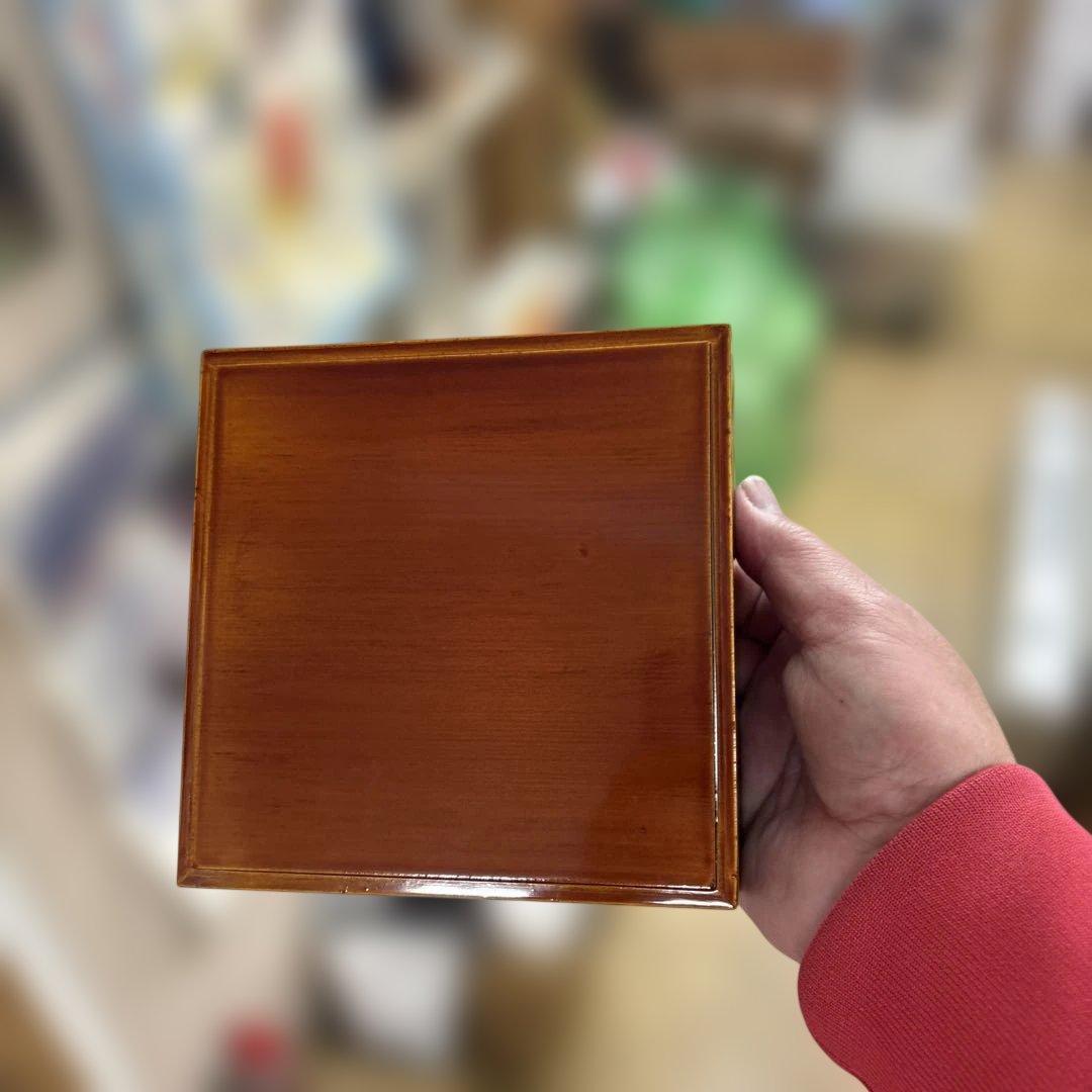 未使用　美品　伝統工芸 飛騨春慶塗 手提げ三段重 箱付き 天然木 漆器 お重