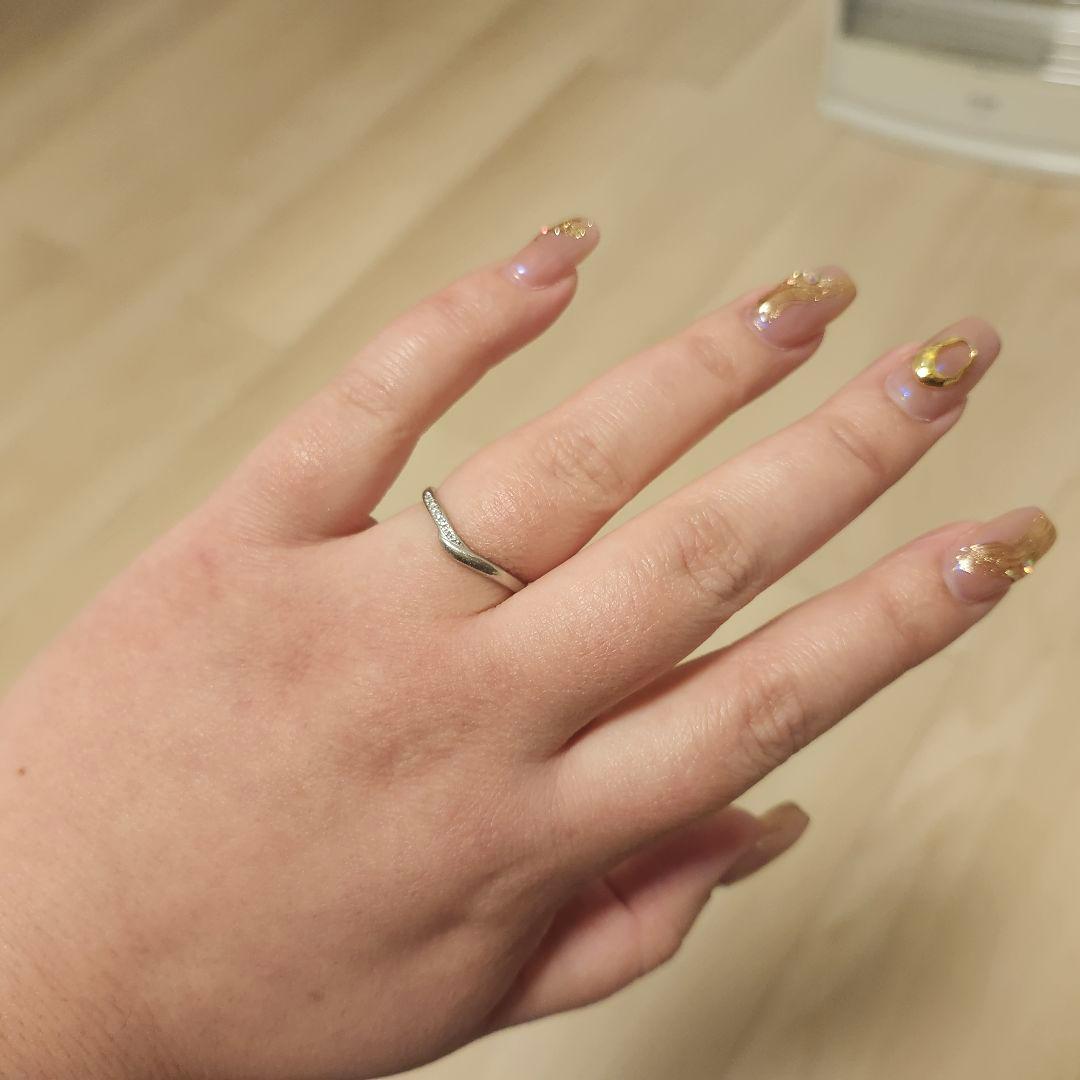 Pt950 ダイヤ0.01ct 結婚指輪 16号 ガラ オカチマチ