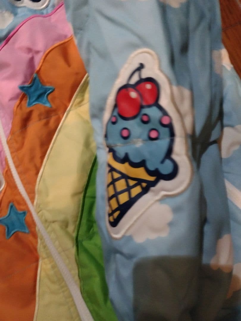 ナルミヤインターナショナルエンジェルブルーリバーシブルブルゾン１６０美品レトロ