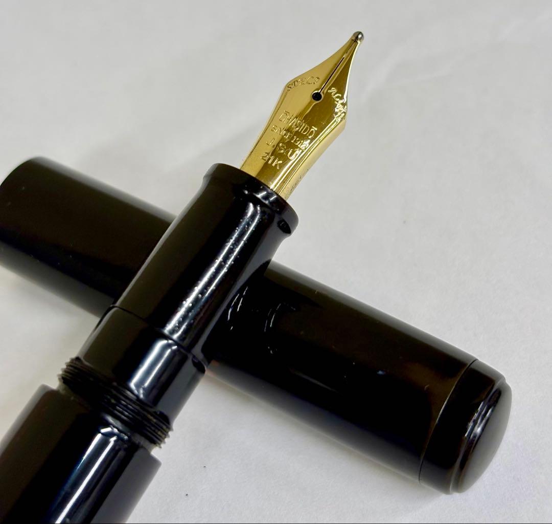 万年筆 大橋堂 植原栄一 エボナイト ペン先21K 亀の絵 漆 特注品