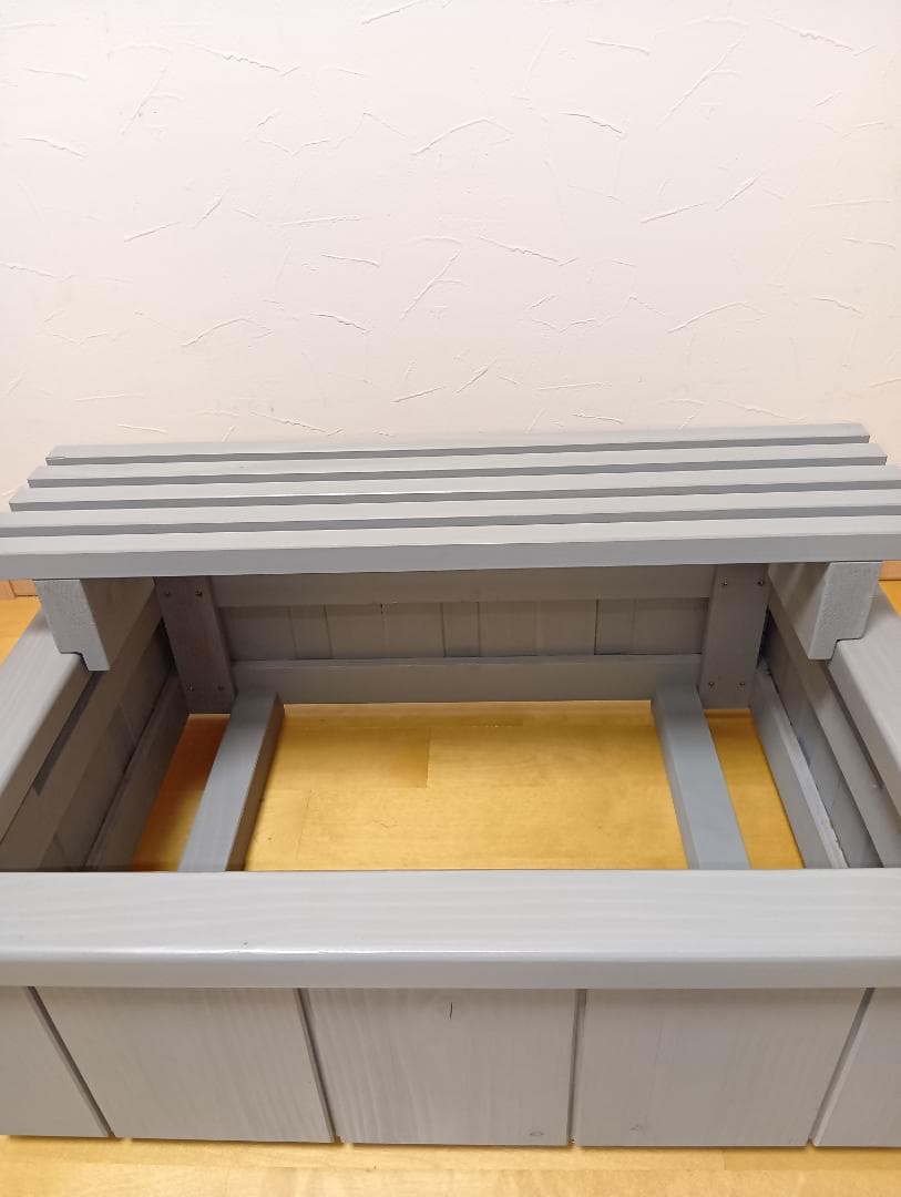 NVボックス22用 木製化粧枠＋フラワースタンド付き(ブルーグレイ色）』