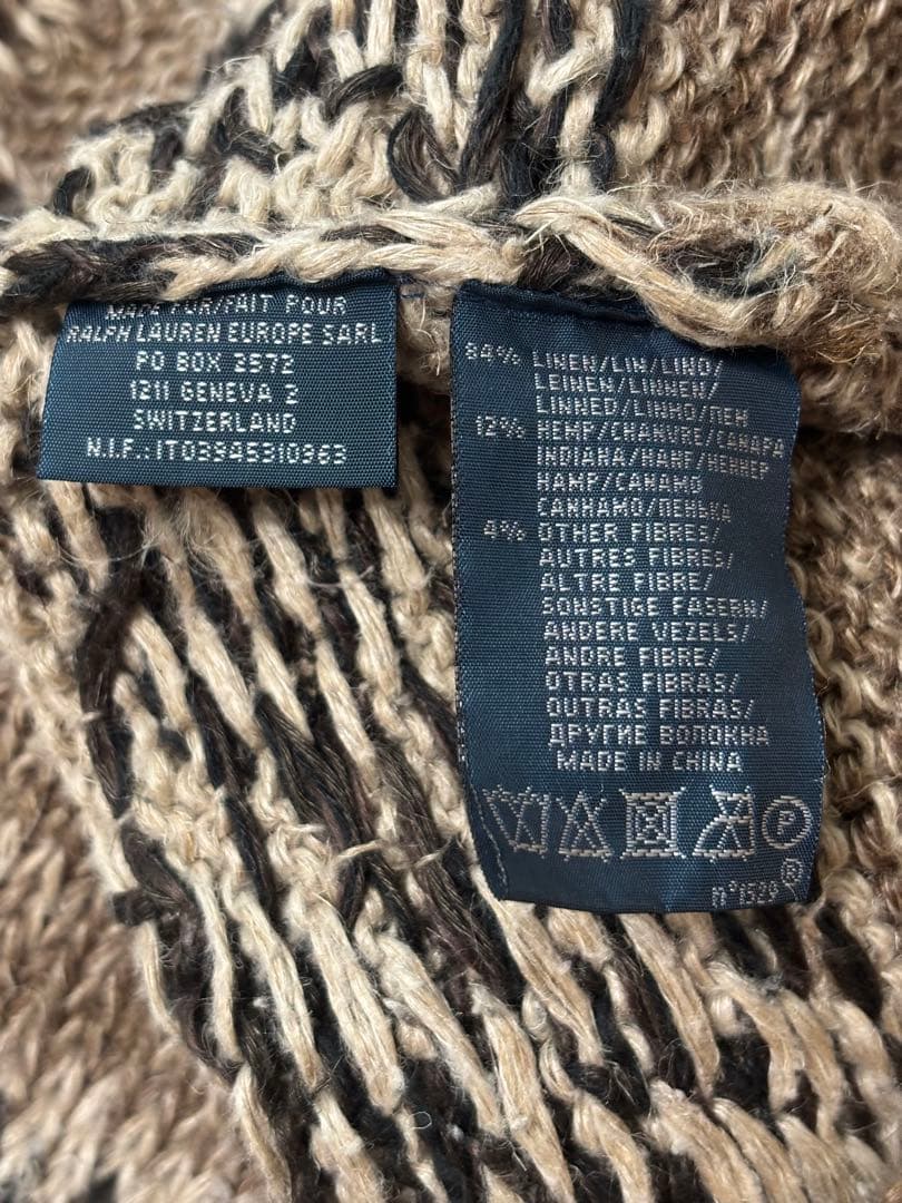 ラルフローレン ハンドニット カウチン セーター サンダーバード ネイティブ柄