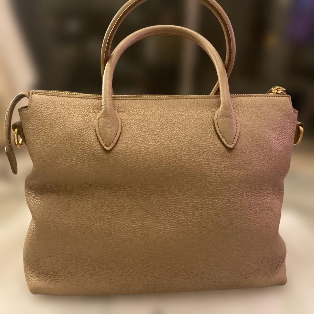 PRADA ベージュ　ショルダーバッグ　ハンドバッグ 2way 美品