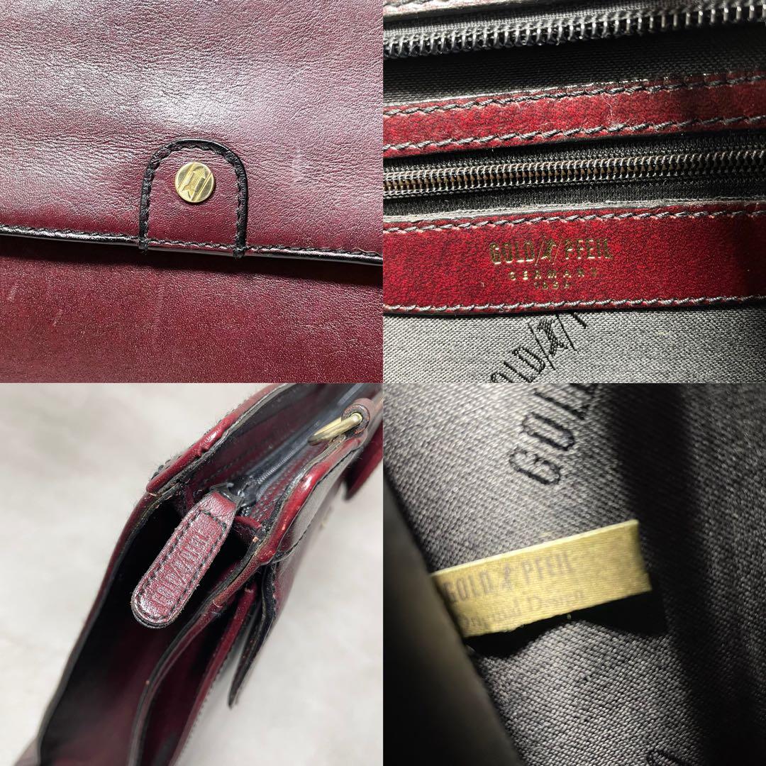 希少 ゴールドファイル ビジネスバッグ ブリーフケース レザー バッグ メンズ