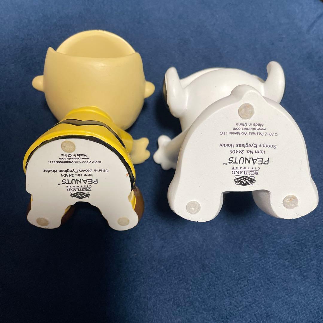 チャーリー・ブラウン スヌーピー メガネスタンド　　　フィギュア　陶器　小物入れ