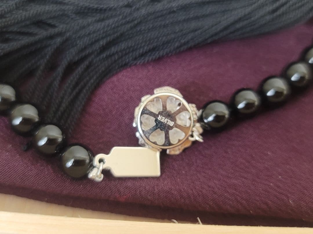 天然 ブラック コーラル 黒珊瑚 ネックレス 念珠 イヤリング 鑑定書あり