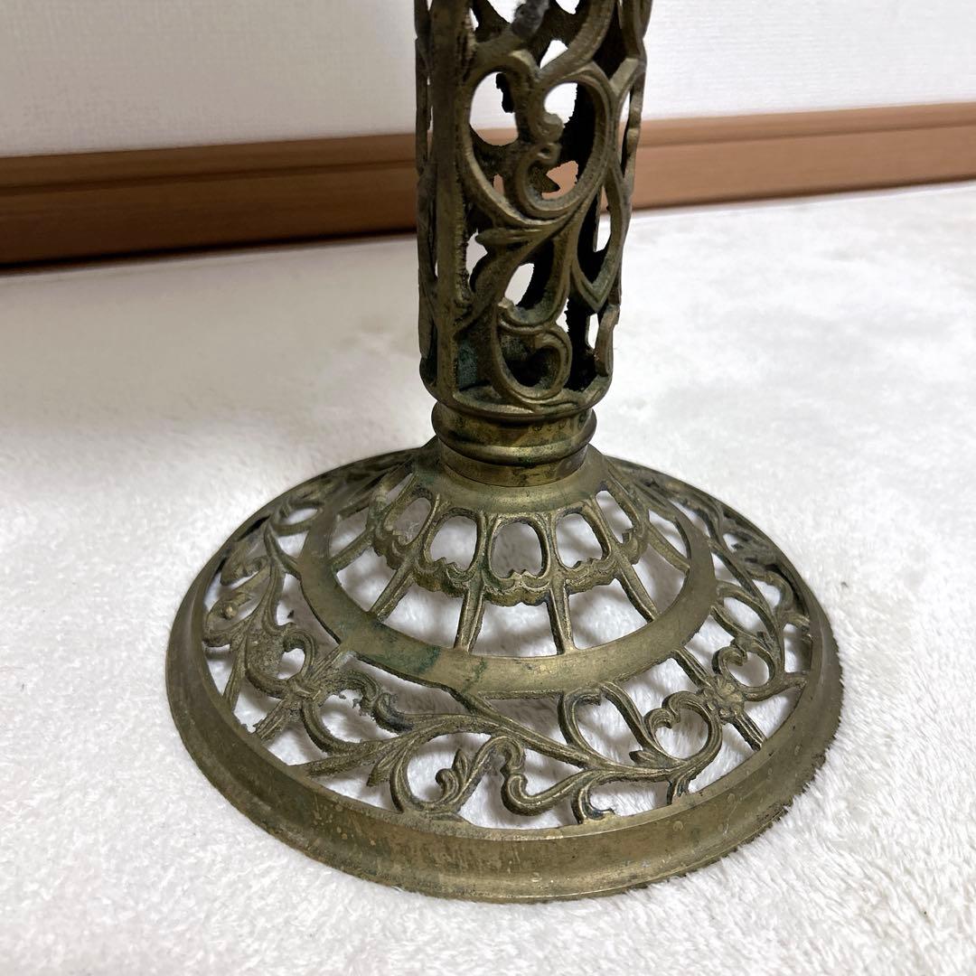 アンティーク 真鍮製 ヴィンテージ 大理石 サイドテーブル 花台