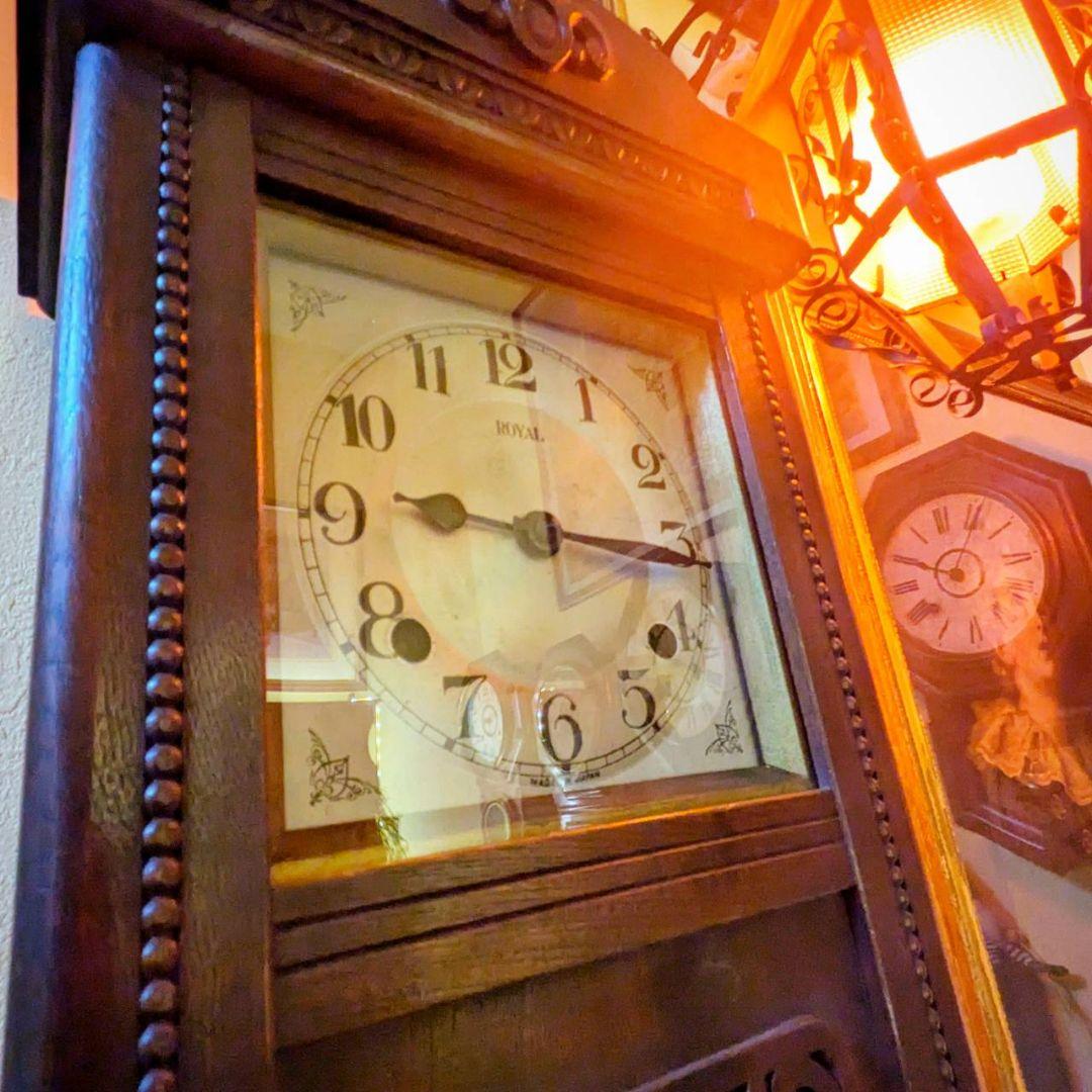 アンティーク掛時計　ヴィンテージ掛時計　古時計　振り子時計