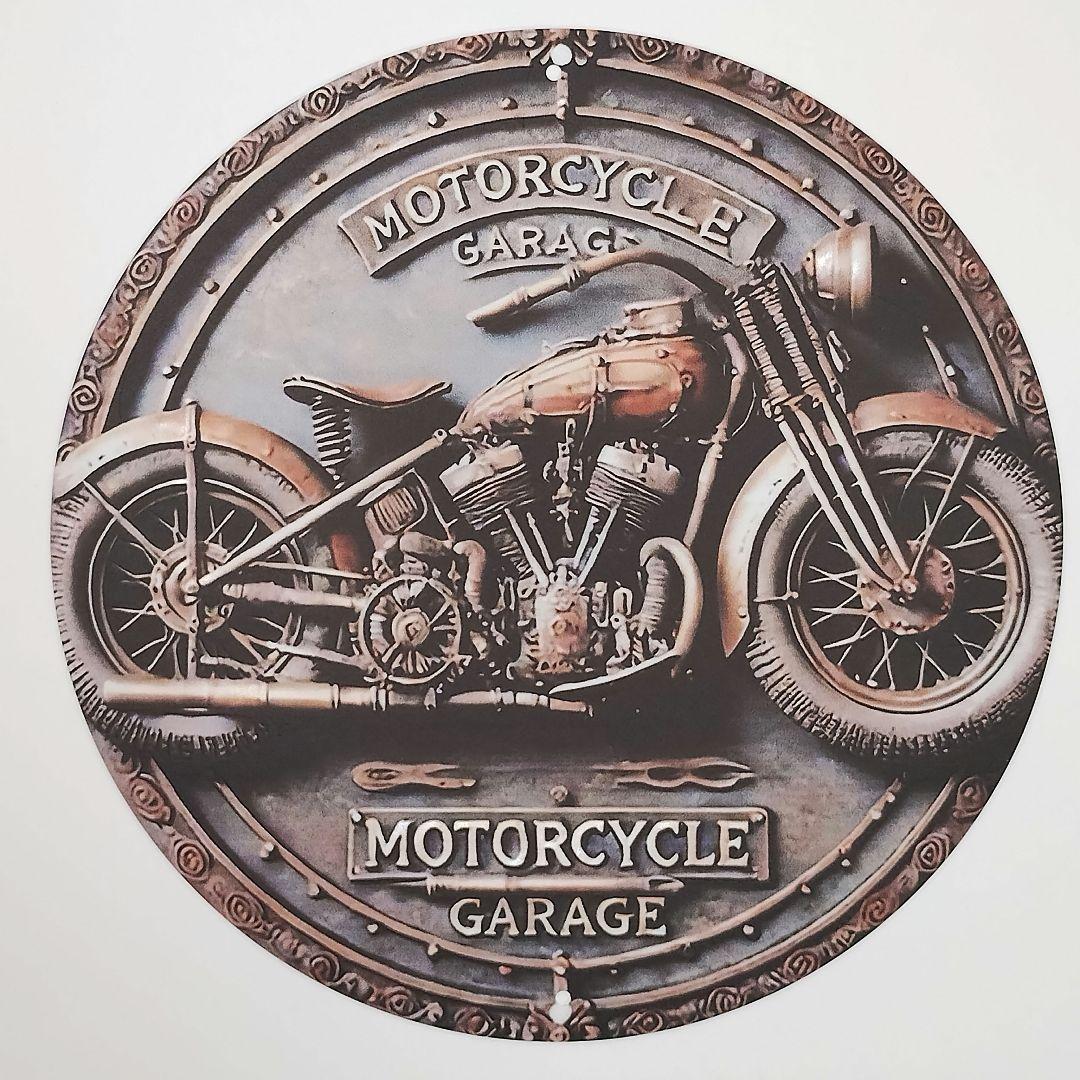 MOTORCYCLE GARAGE レトロ風 ブリキ看板 OE168 - メルカリ