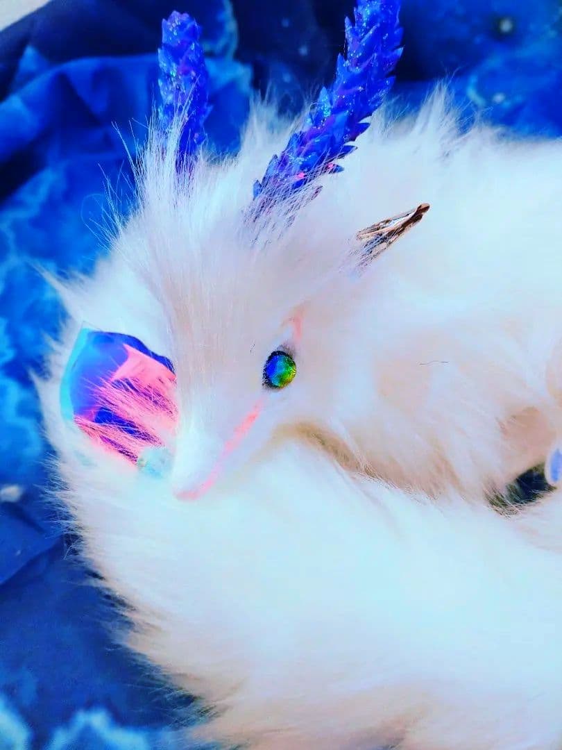 オーロラ妖精龍 幻獣 アートドール琉球蓄光ガラス ハンドメイド