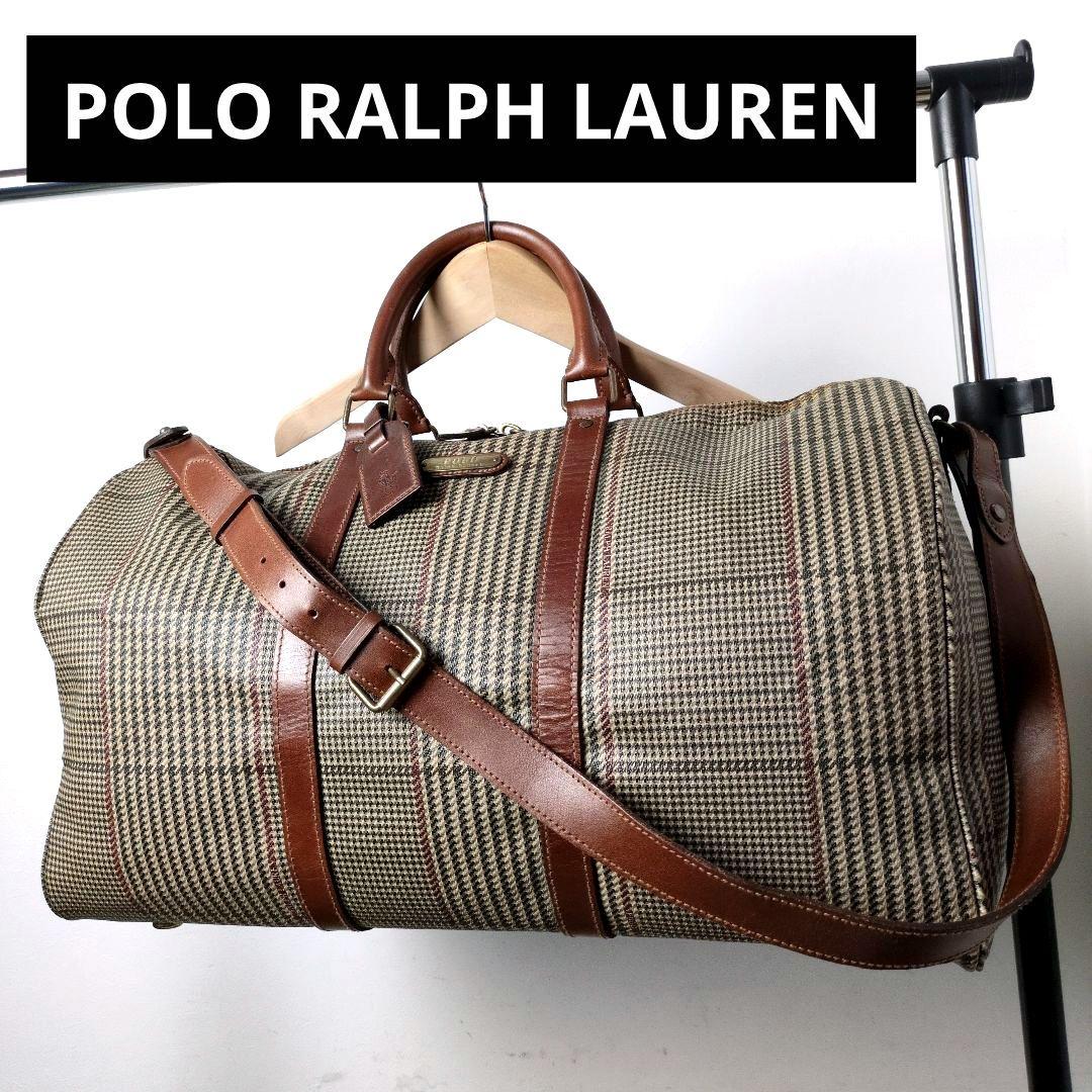 ポロラルフローレン ボストンバッグ 旅行用バッグ チェック柄 大容量