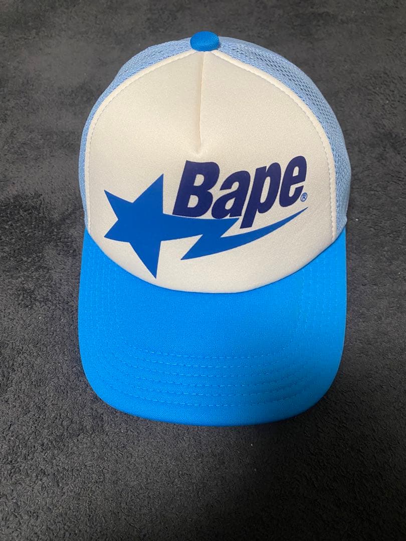 Bape ロゴキャップ 青/白 z11017:a bathing ape(アベイシングエイプ