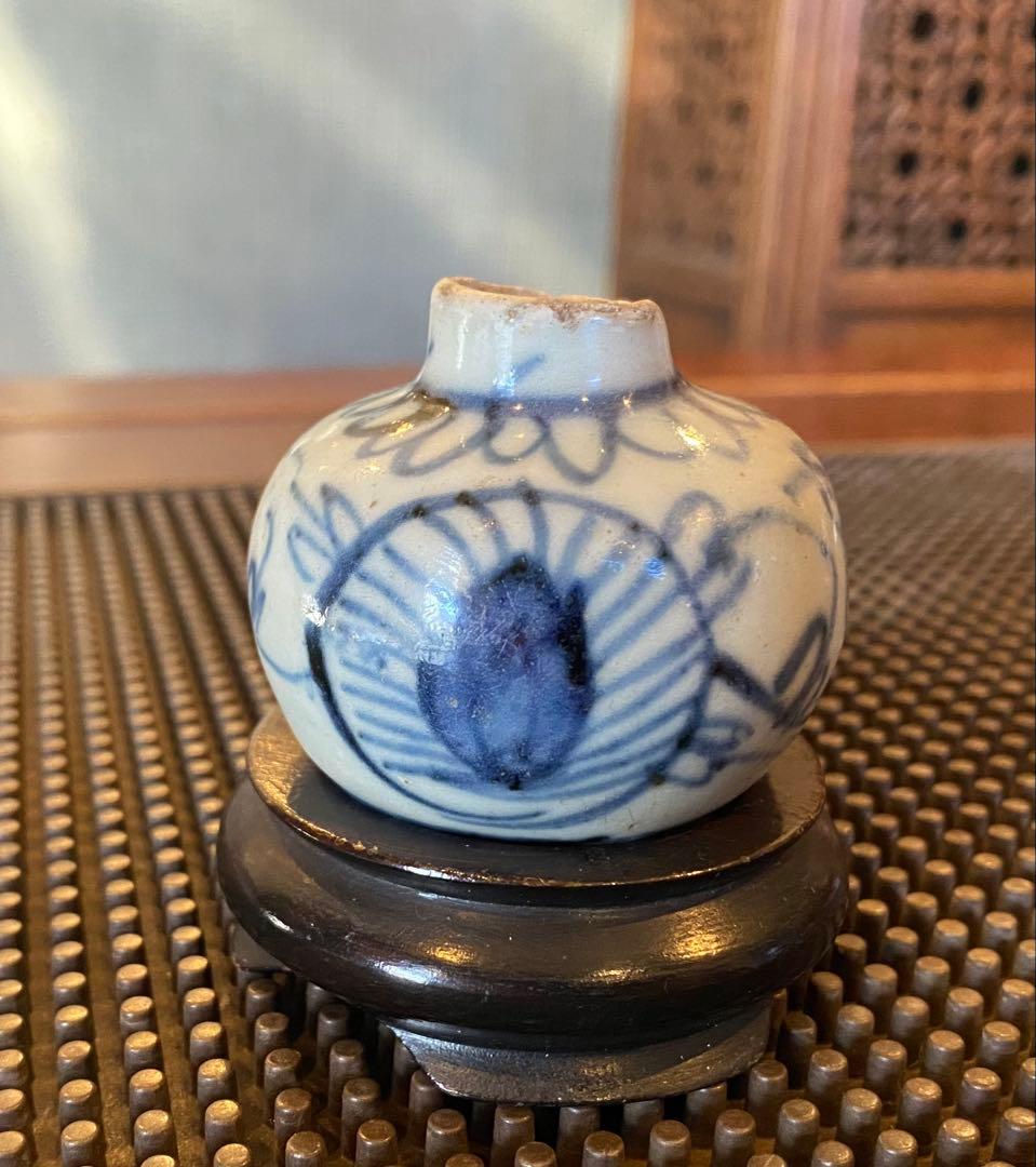 スワトウ陶磁器　ミニ花器　鑑賞台付　　　 一輪挿し　ヴィンテージ　レア 西ドイツ製ヴィンテージ花瓶｜アンバーデザイン