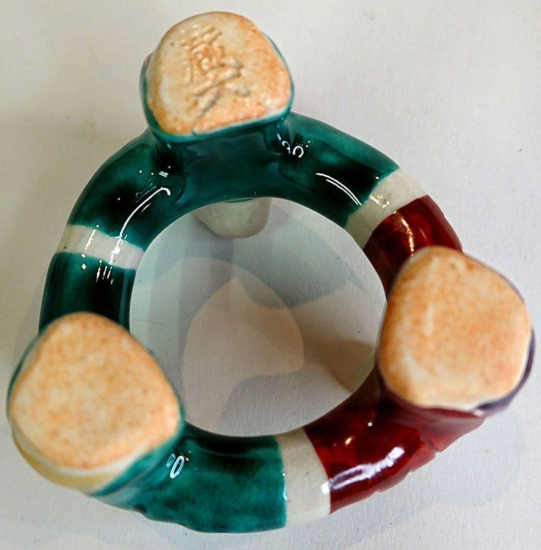 【茶道具】三人形 眞清水蔵六作 蓋置