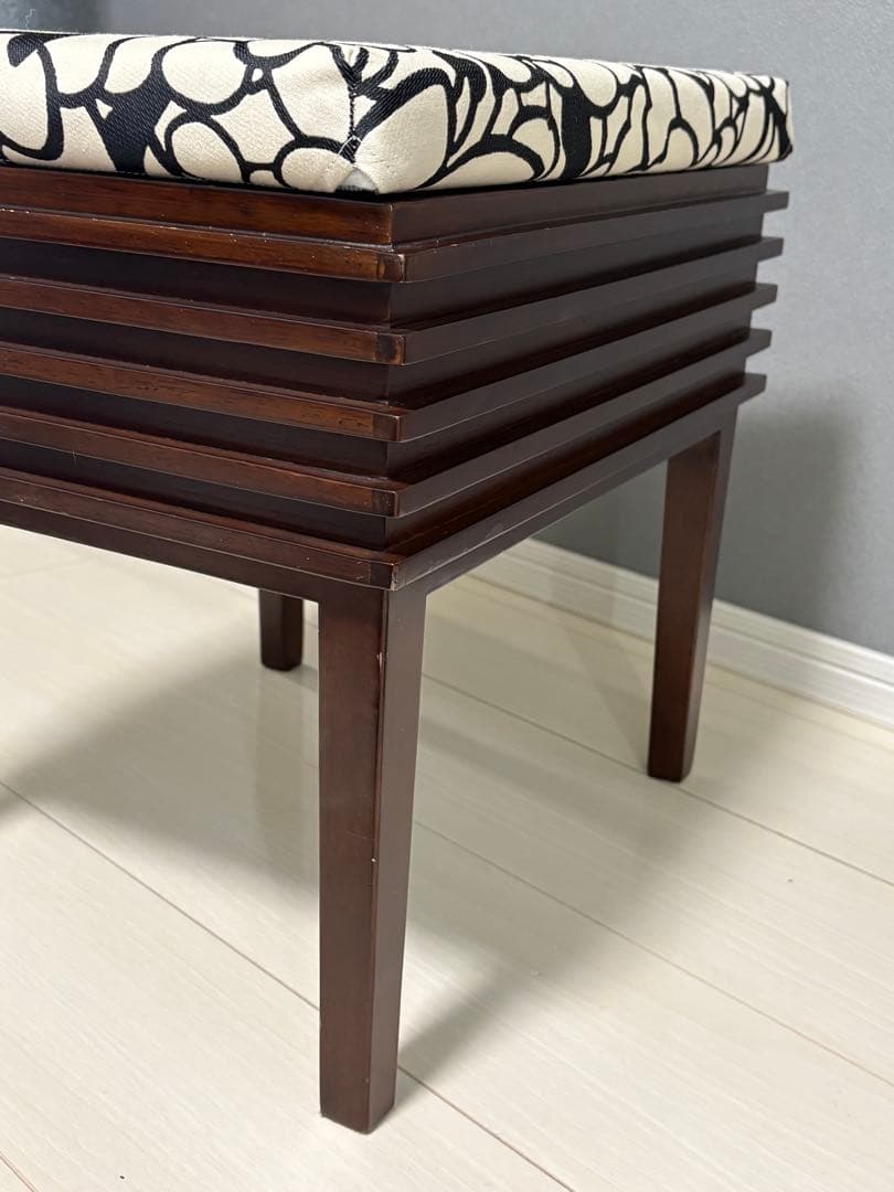 a.flat ルーバー・ドレッサースツール　椅子　オットマン（替カバー付）